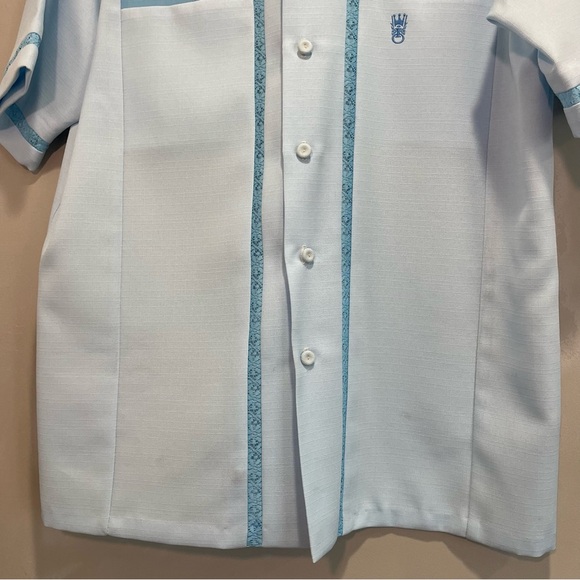 1970s Blue Hawaiian Resort shirt by IOLANI, made in Hawaii, Executive short - Picture 5 of 12